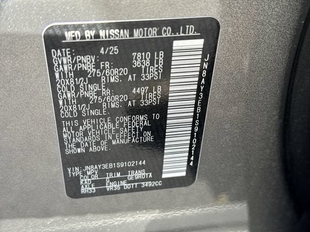 2025 Nissan Armada Platinum 4WD