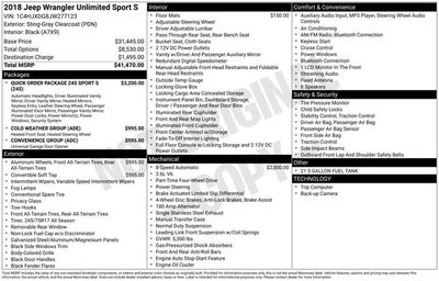 2018 Jeep Wrangler Unlimited Sport S