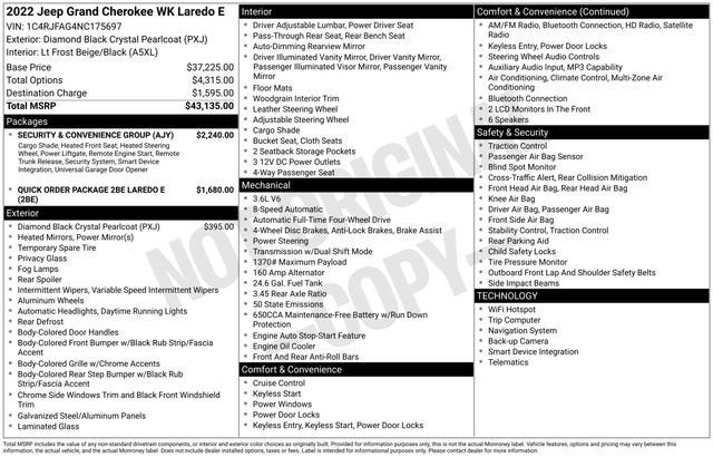 2022 Jeep Grand Cherokee WK Laredo E