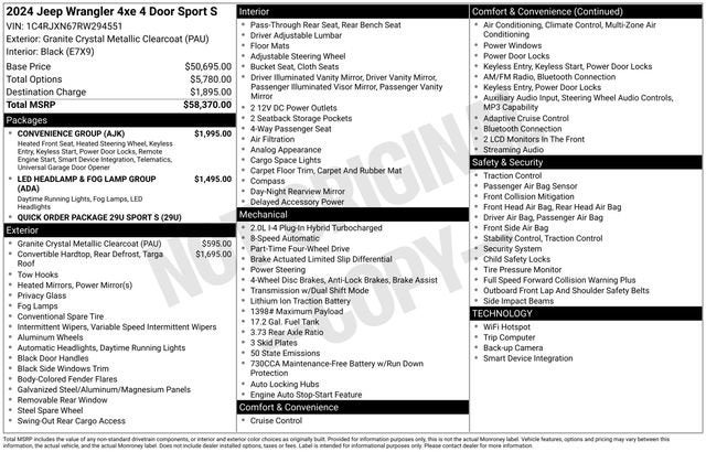 2024 Jeep Wrangler Sport S 4xe