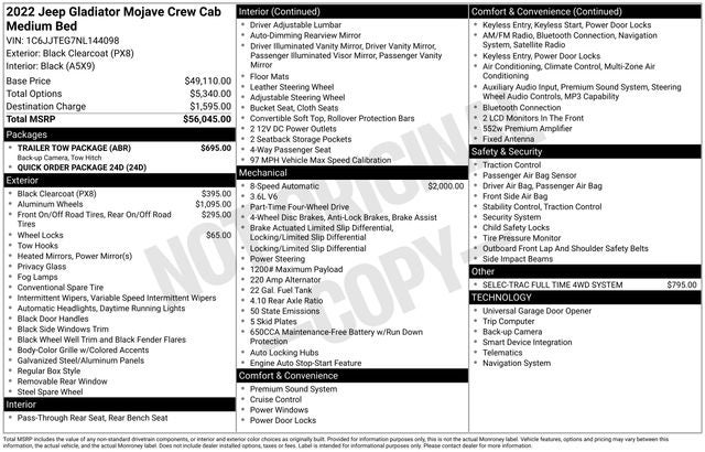 2022 Jeep Gladiator Mojave