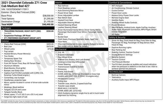 2021 Chevrolet Colorado Z71