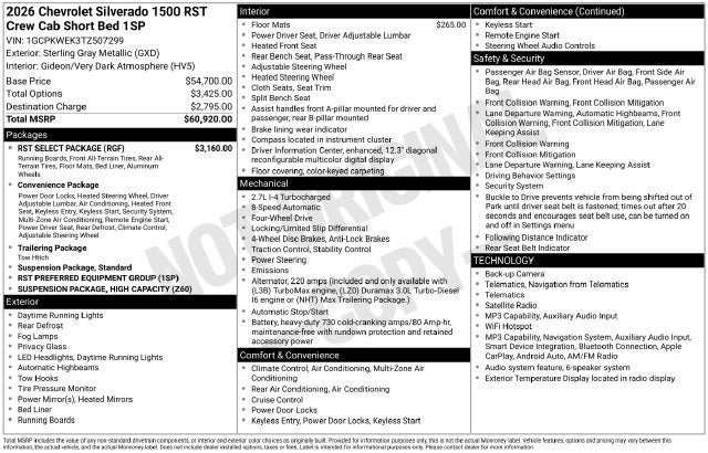 2026 Chevrolet Silverado 1500 RST