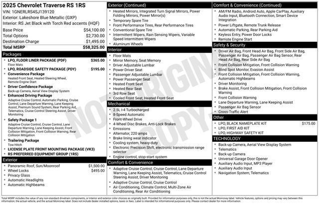 2025 Chevrolet Traverse RS
