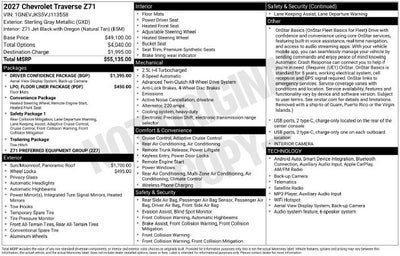 2027 Chevrolet Traverse Z71