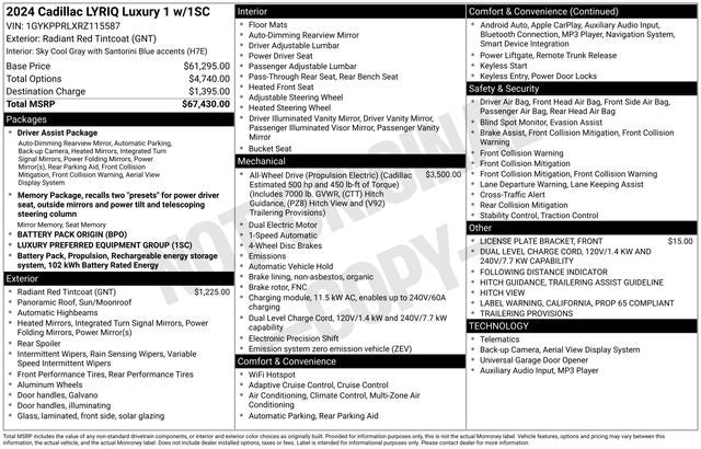 2024 Cadillac LYRIQ Luxury