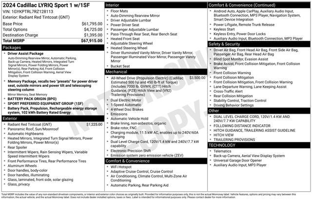 2024 Cadillac LYRIQ Sport