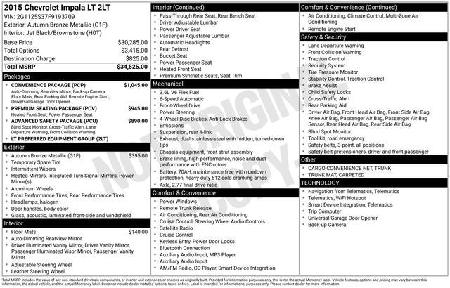 2015 Chevrolet Impala LT 2LT