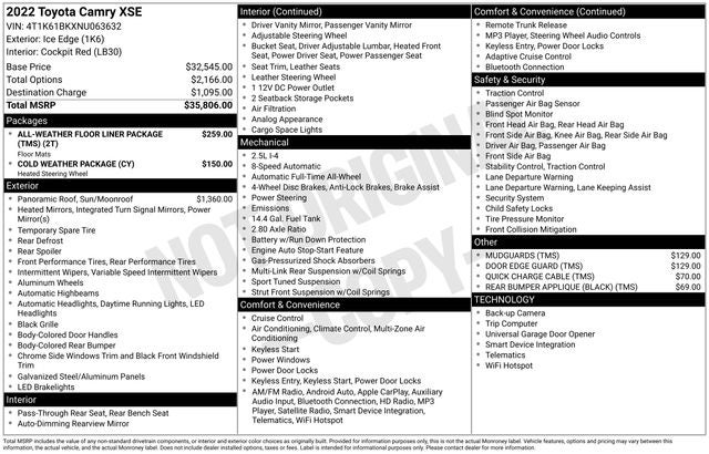 2022 Toyota Camry XSE