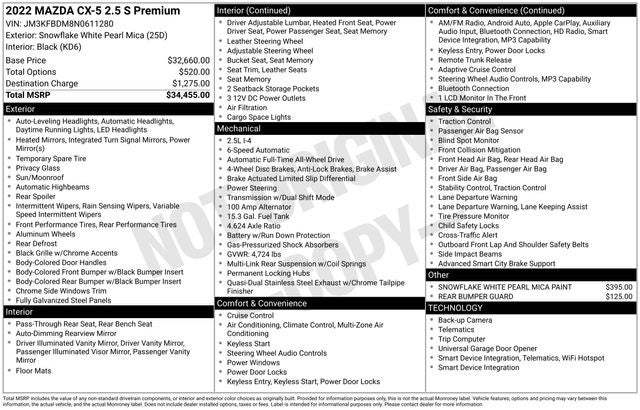 2022 Mazda Mazda CX-5 2.5 S Premium Package