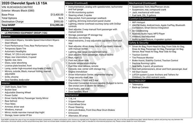 2020 Chevrolet Spark LS