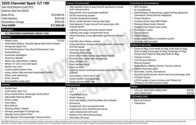 2020 Chevrolet Spark 1LT