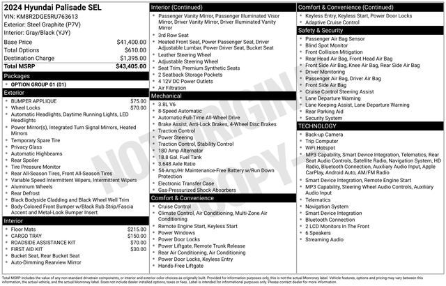 2024 Hyundai Palisade SEL 7 Passenger