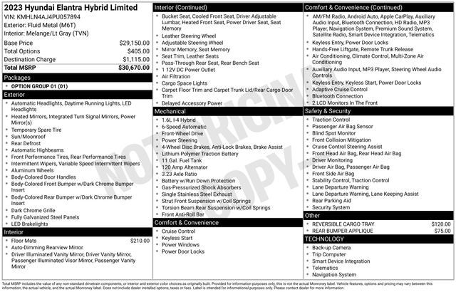 2023 Hyundai Elantra Hybrid Limited