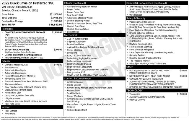2022 Buick Envision Preferred