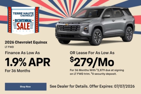 A lease & finance offer for a 2026 Equinox